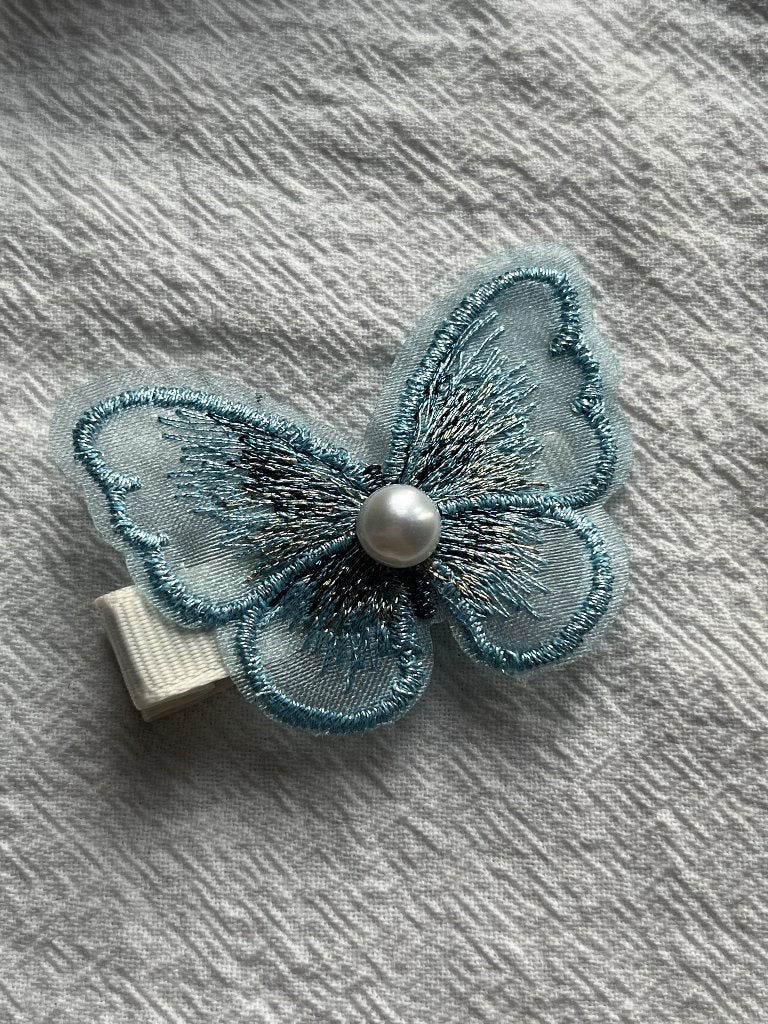 Prachtige Vlinder Haarclip met Zoetwaterparel, Ophalen of Verzenden, Nieuw, Haarspeld, Blauw