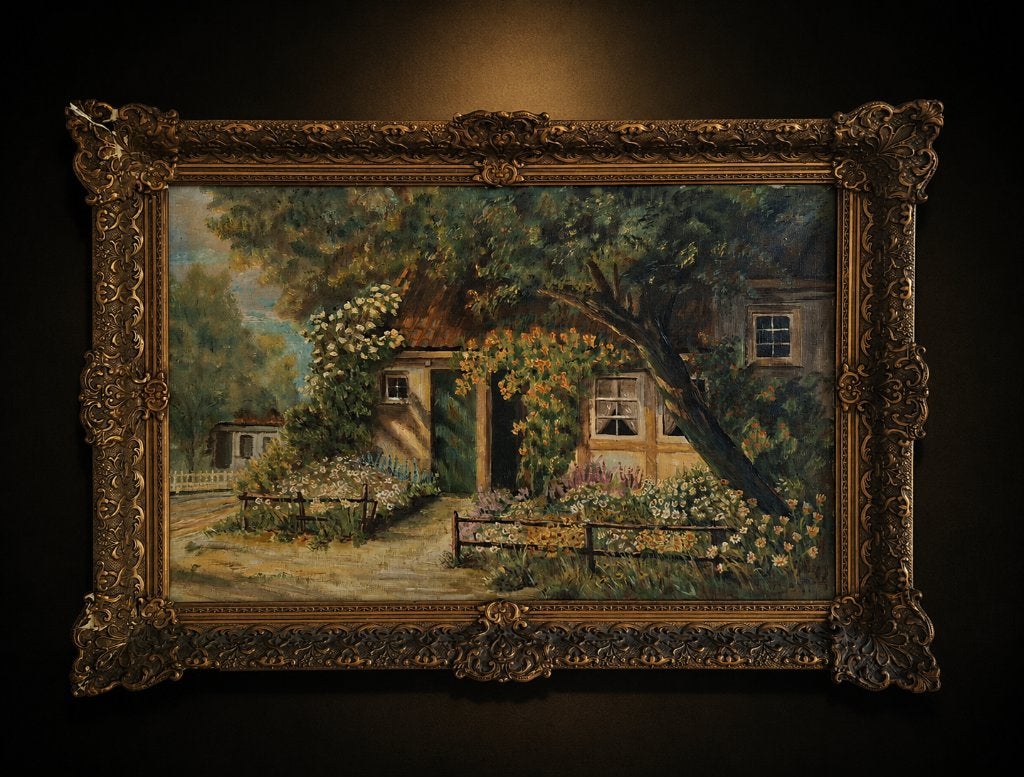 Front Door, Antiquités & Art, Enlèvement ou Envoi, Peinture à l'huile, Toile, Fleurs