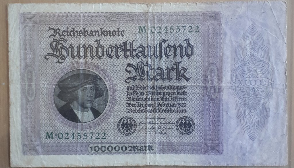 DUITSLAND: 100000 MARK 1/2/1923 P83a, Postzegels en Munten, Ophalen of Verzenden, Duitsland, Los biljet