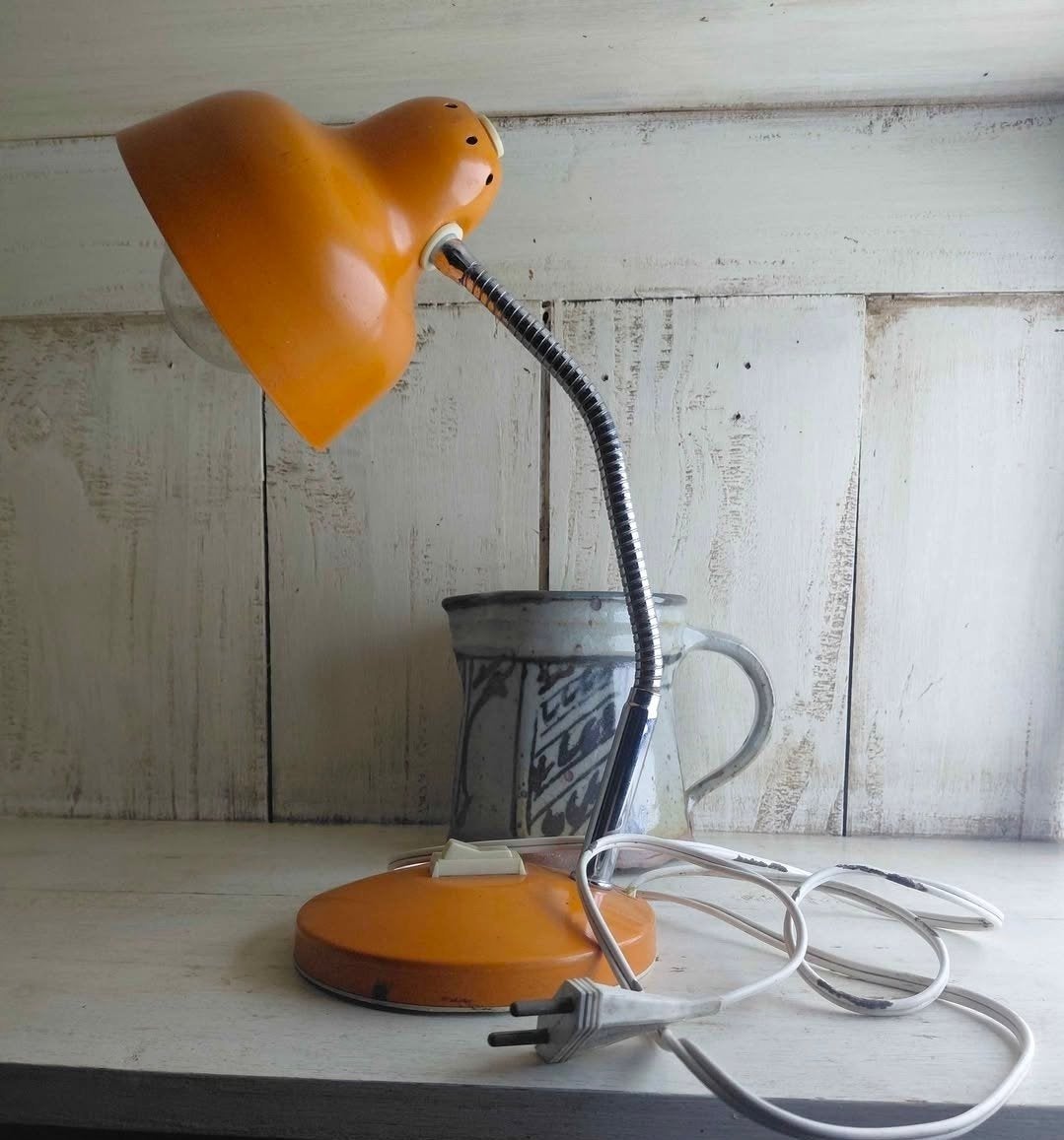 Lampe de bureau Vintage Orange , Années 70 / Style Space Age, Enlèvement ou Envoi