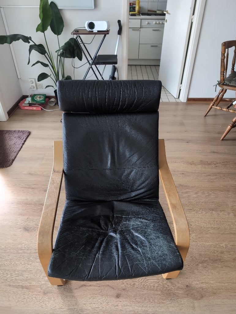 Leesstoel, Ophalen, Gebruikt, Leer