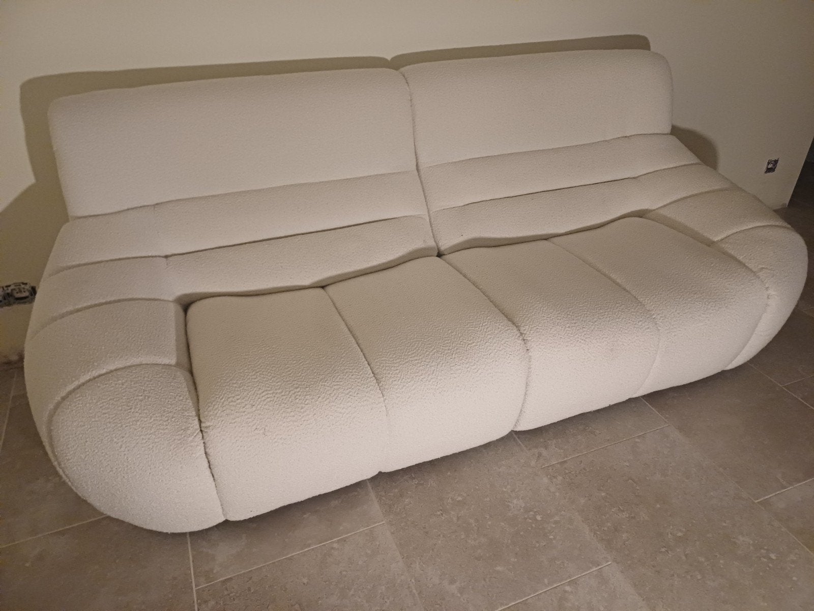 divan blanc, Maison & Meubles, Moins de 75 cm, Enlèvement, Utilisé, Tissus