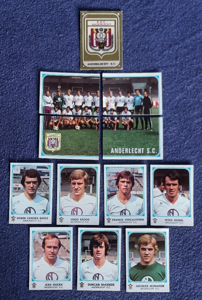 12 versch. Panini stickers voetbal ' FB 1977 - Anderlecht ', Ophalen of Verzenden, Nieuw, Poster, Plaatje of Sticker