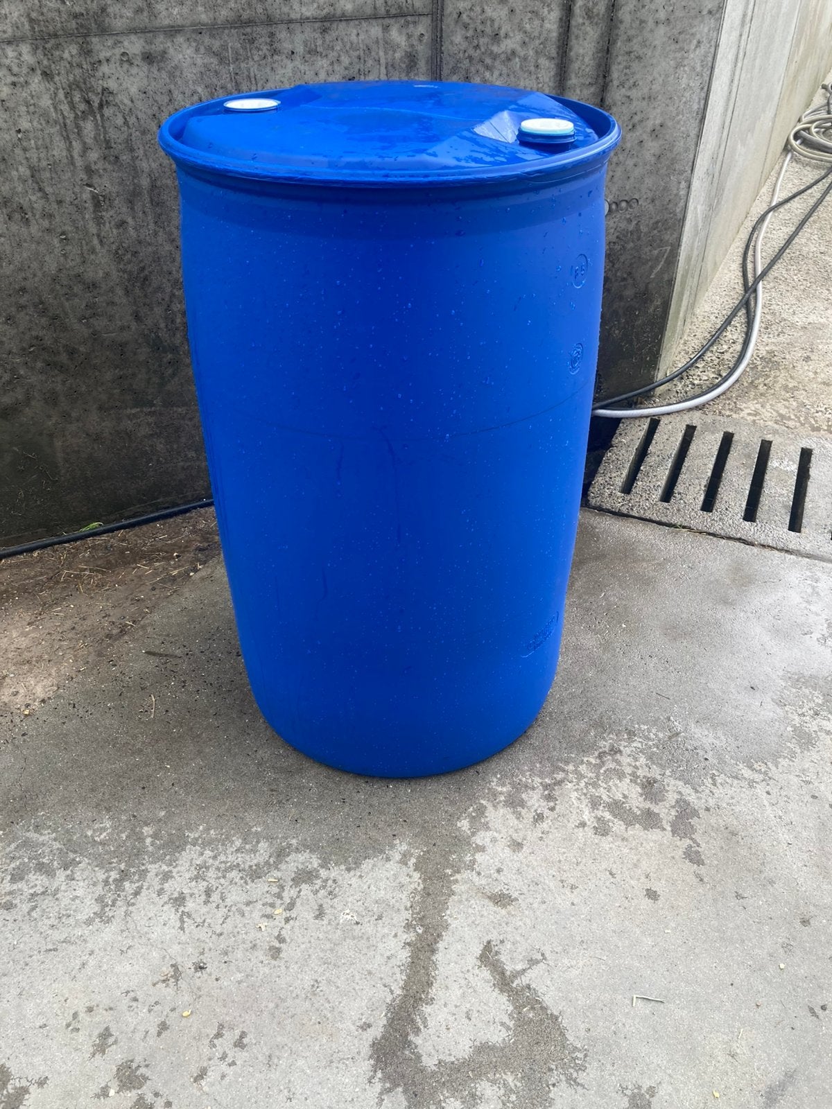 Blauw vat 3x, Jardin & Terrasse, Barils de pluie, 150 litres ou plus, Enlèvement, Comme neuf, Synthétique