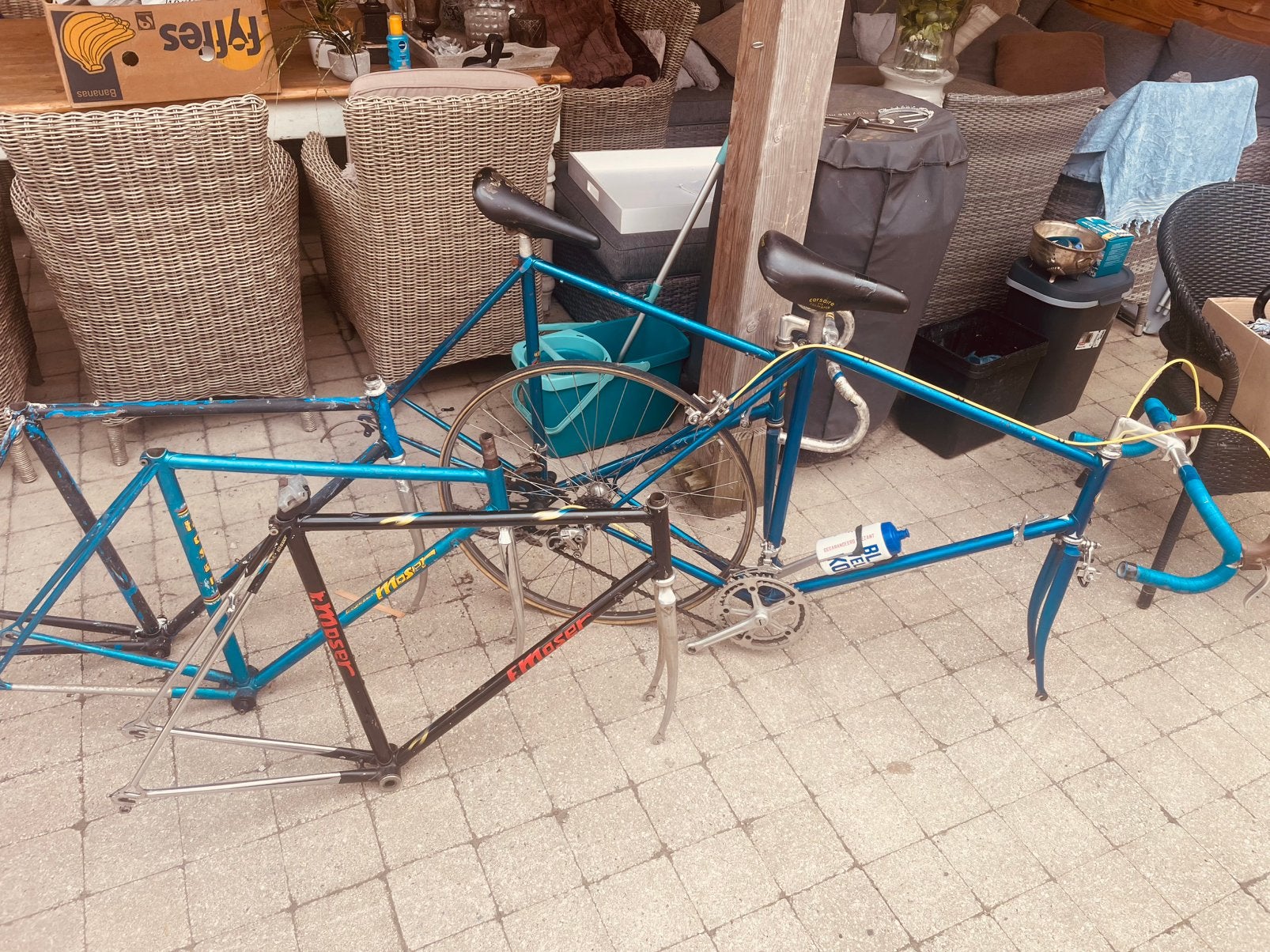 5 vintage fietskaders + wielen en toebehoren, Enlèvement