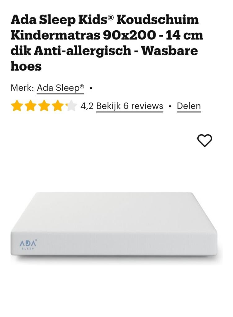 Kindermatras 90x200, Ophalen, 90 cm, Eenpersoons, Zo goed als nieuw