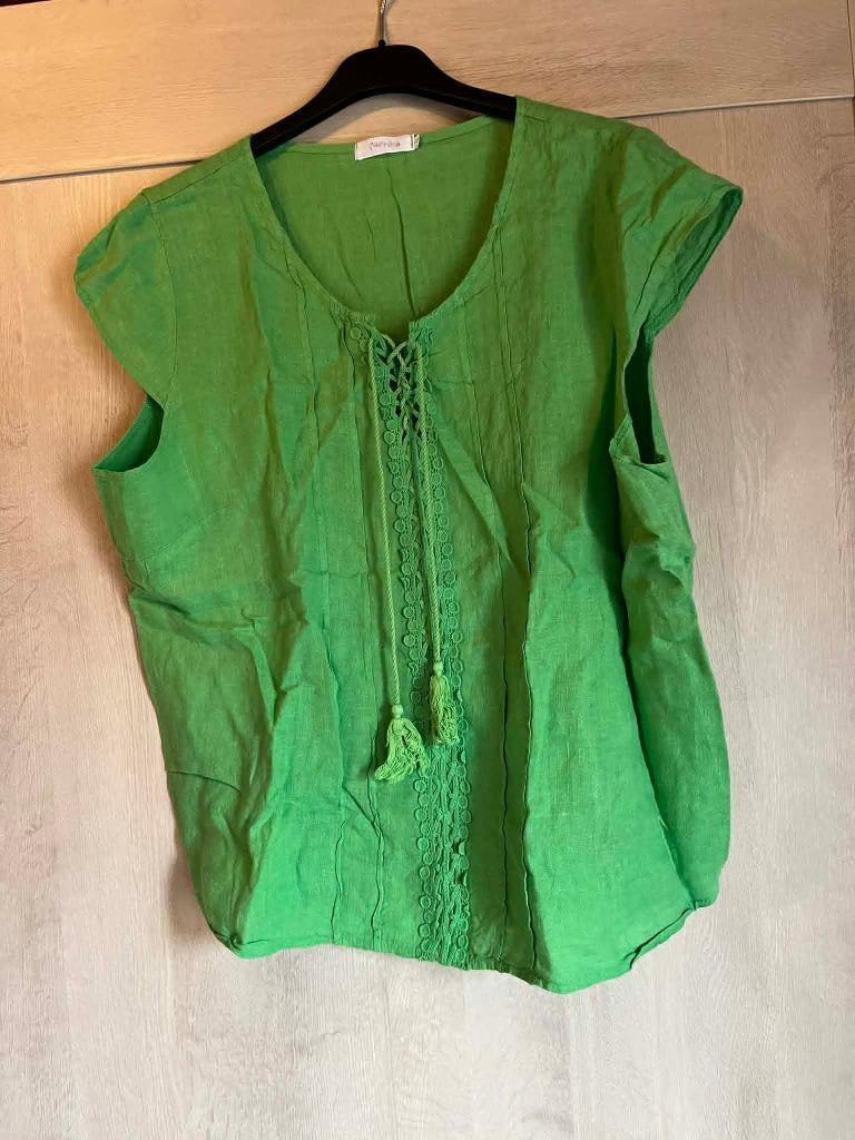 top blousje groen paprika 50 linnen, Kleding | Dames, Paprika, Gedragen, Groen, Shirt of Top