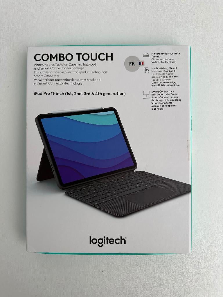Logitech Combo Touch iPad Pro 11" 1e, 2e, 3e en 4e generatie, Ophalen, Logitech, 11 inch, Zo goed als nieuw