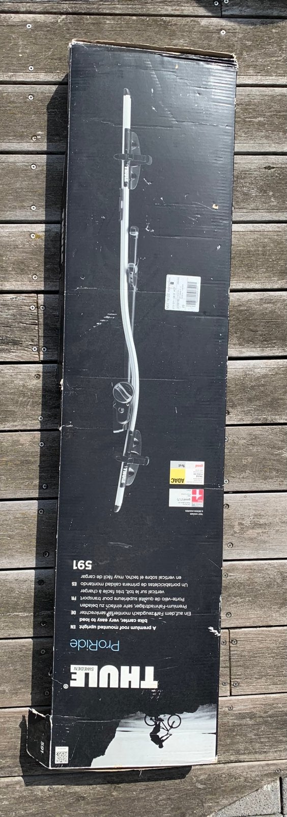 Thule Proride fietsdrager voor dakdrager, Ophalen, 1 fiets, Zo goed als nieuw, Dakdrager