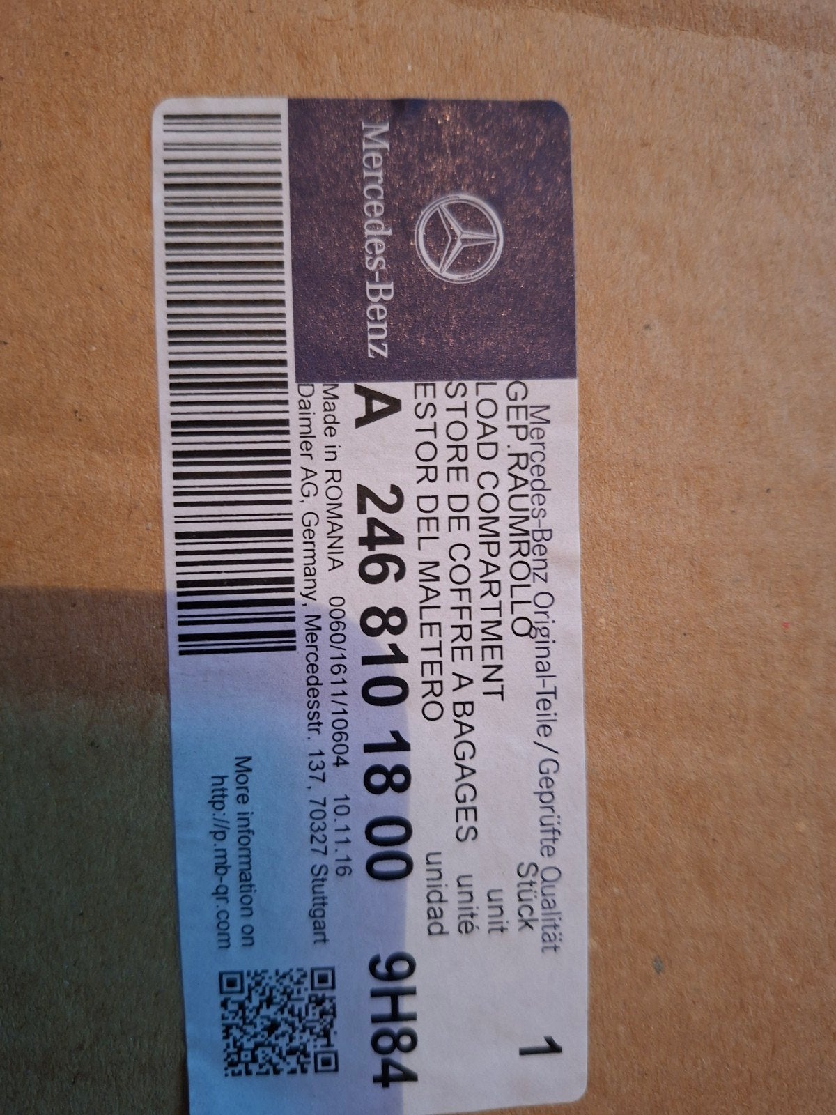 Hoedenplank Mercedes b-klasse 2017, Enlèvement, Neuf, Mercedes-Benz