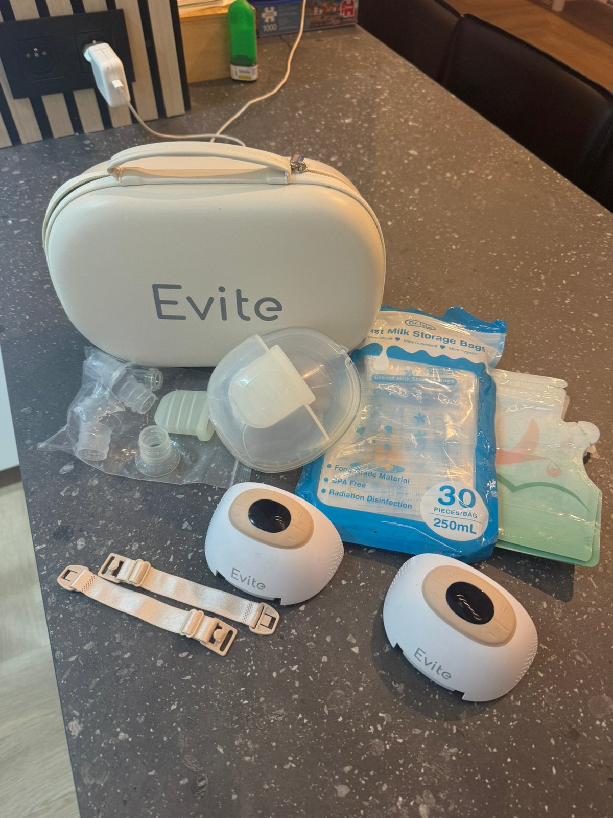 Evite Draadloze Dubbele Borstkolf – Compleet met Draagtas, Enlèvement, Comme neuf, Tire-lait, Evite