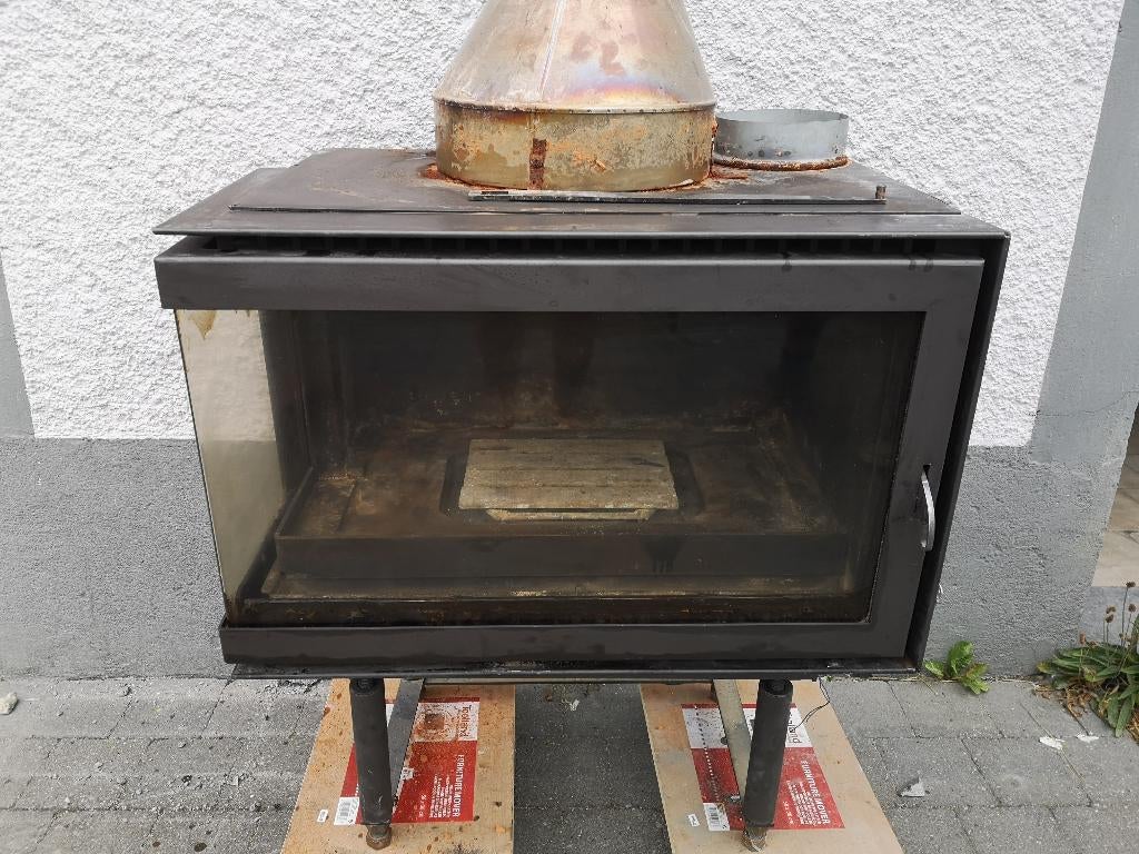 Insert / cassette + tubes et ventilation, Maison & Meubles, Cheminées, Utilisé, Cheminée au bois, Enlèvement