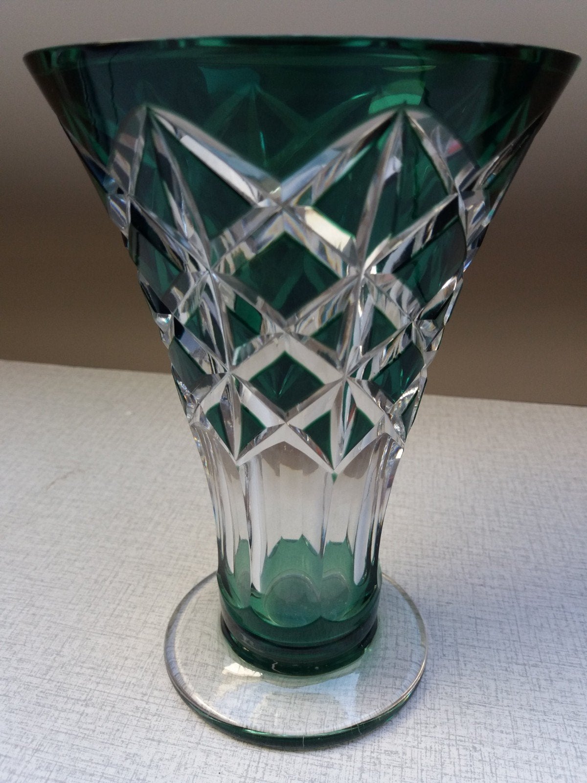 Val Saint Lambert - Vase trompette en cristal VSL, Antiquités & Art, Enlèvement ou Envoi
