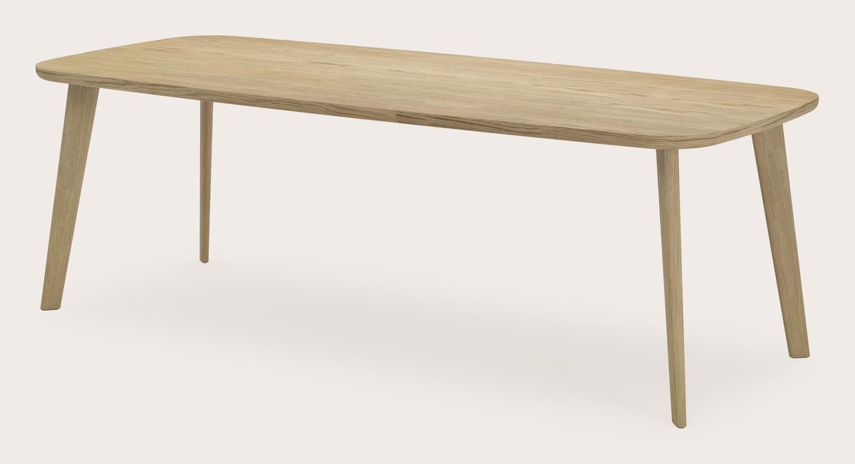 Juntoo eiken eettafel 240 cm x 100 cm, Ophalen, 100 tot 150 cm, Eikenhout, Vijf personen of meer