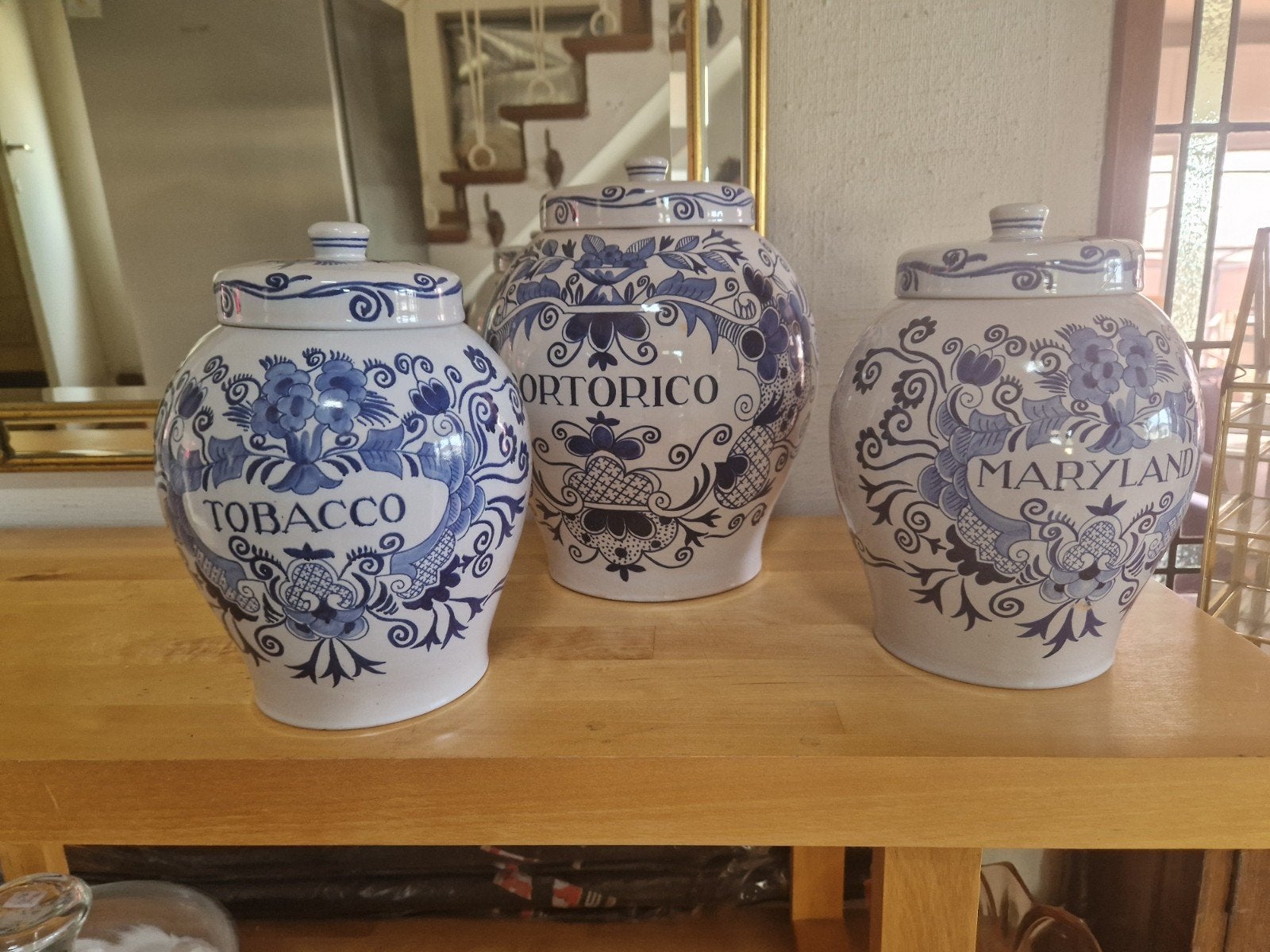 3 tabacdekselvazen Gouda /Goedewagen €50(3), Antiek en Kunst, Ophalen
