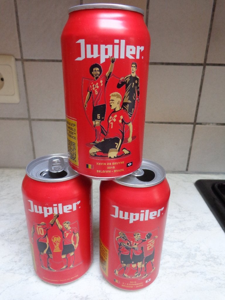 boîtes - canettes joueurs football : collection : 2 €/pièce, Enlèvement ou Envoi, Comme neuf, Autres types, Jupiler