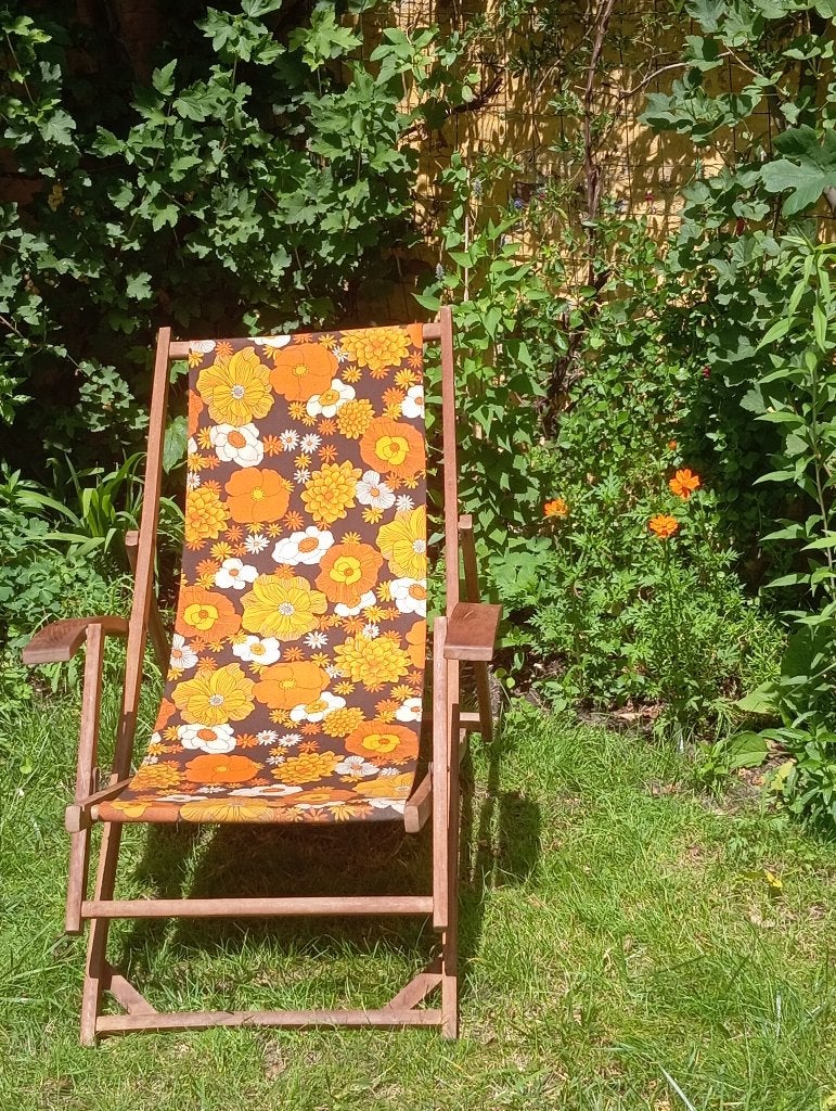 Vintage strandstoel, Tuin en Terras, Ophalen, Gebruikt, Hout, Verstelbaar