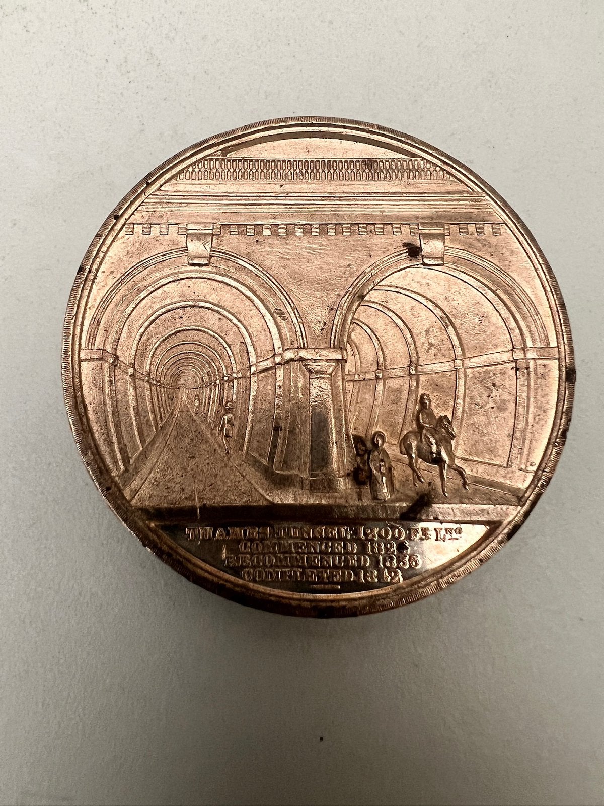 Zeldzame Thames Tunnel-medaille, drie data, Ophalen of Verzenden