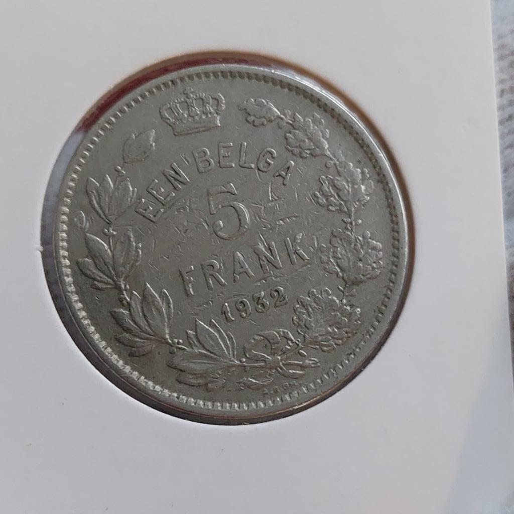 Munt / België / Albert I /  5 Frank - 1 Belga / 1932 VL, Postzegels en Munten, Ophalen of Verzenden, Losse munt