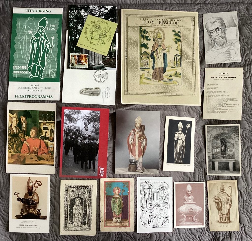 Lot prentjes en postkaarten SINT ELOOI Eligius, Ophalen of Verzenden, Bidprentje