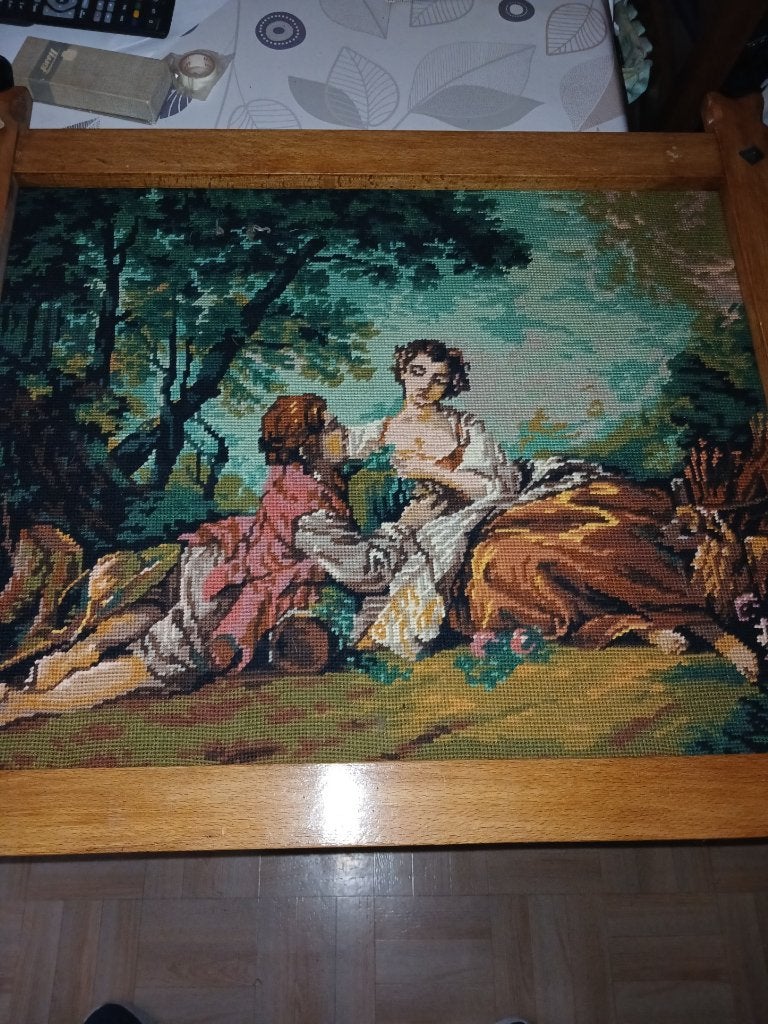 Tapisserie encadrée, Neuf, Tapisserie murale, Enlèvement, Bois