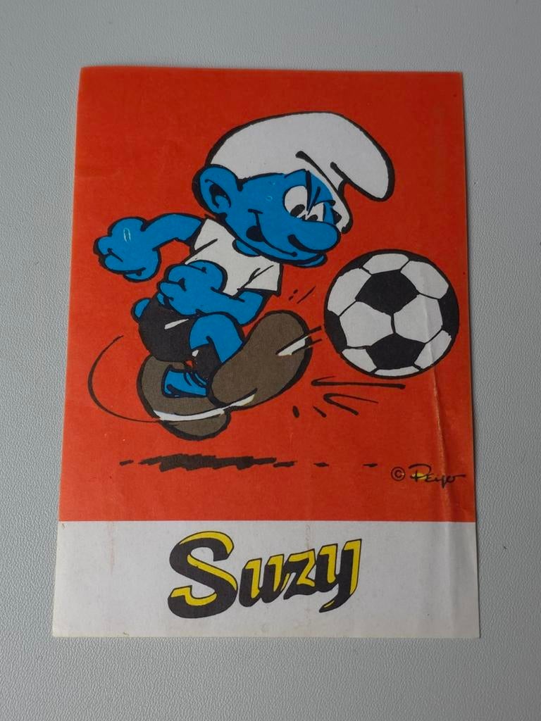 Autocollant Schtroumpf Footballeur Suzy 1, Envoi, Comme neuf, Autres Schtroumpfs, Autres types