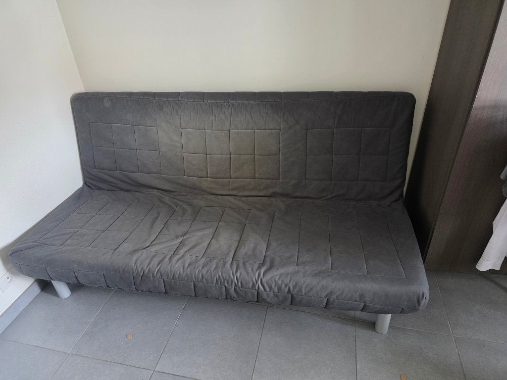 GRATIS 2-persoons slaapbank donker grijs, Ophalen, Gebruikt, 210 cm, Tweepersoons