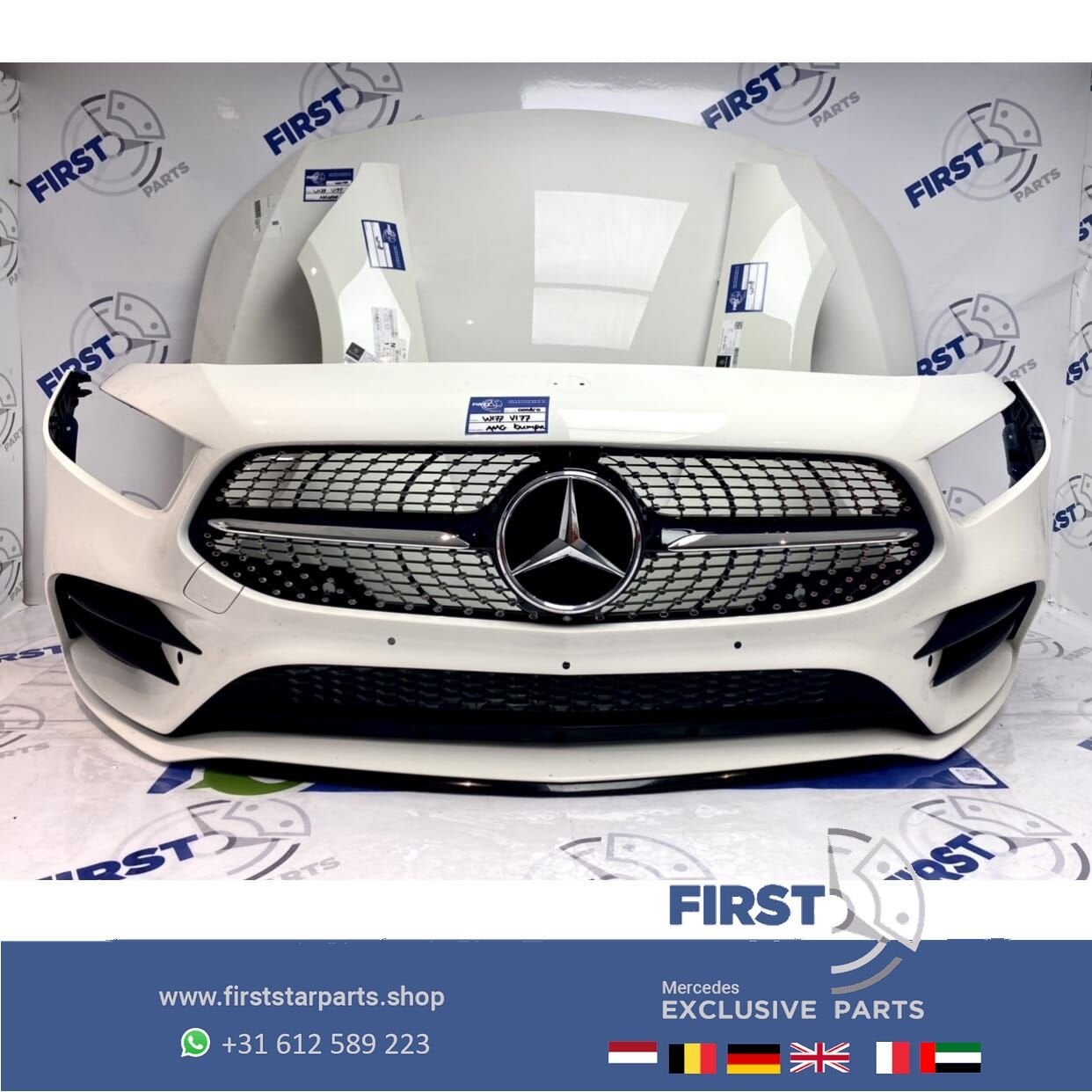 2023 W177 V177 AMG LINE VOORKOP WIT origineel Mercedes A KLA, Gebruikt, -, Voor, Ophalen of Verzenden