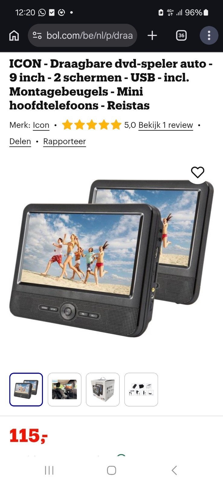 Lecteur DVD de voiture portable - 9 pouces - 2 écrans. nouve, Enlèvement ou Envoi