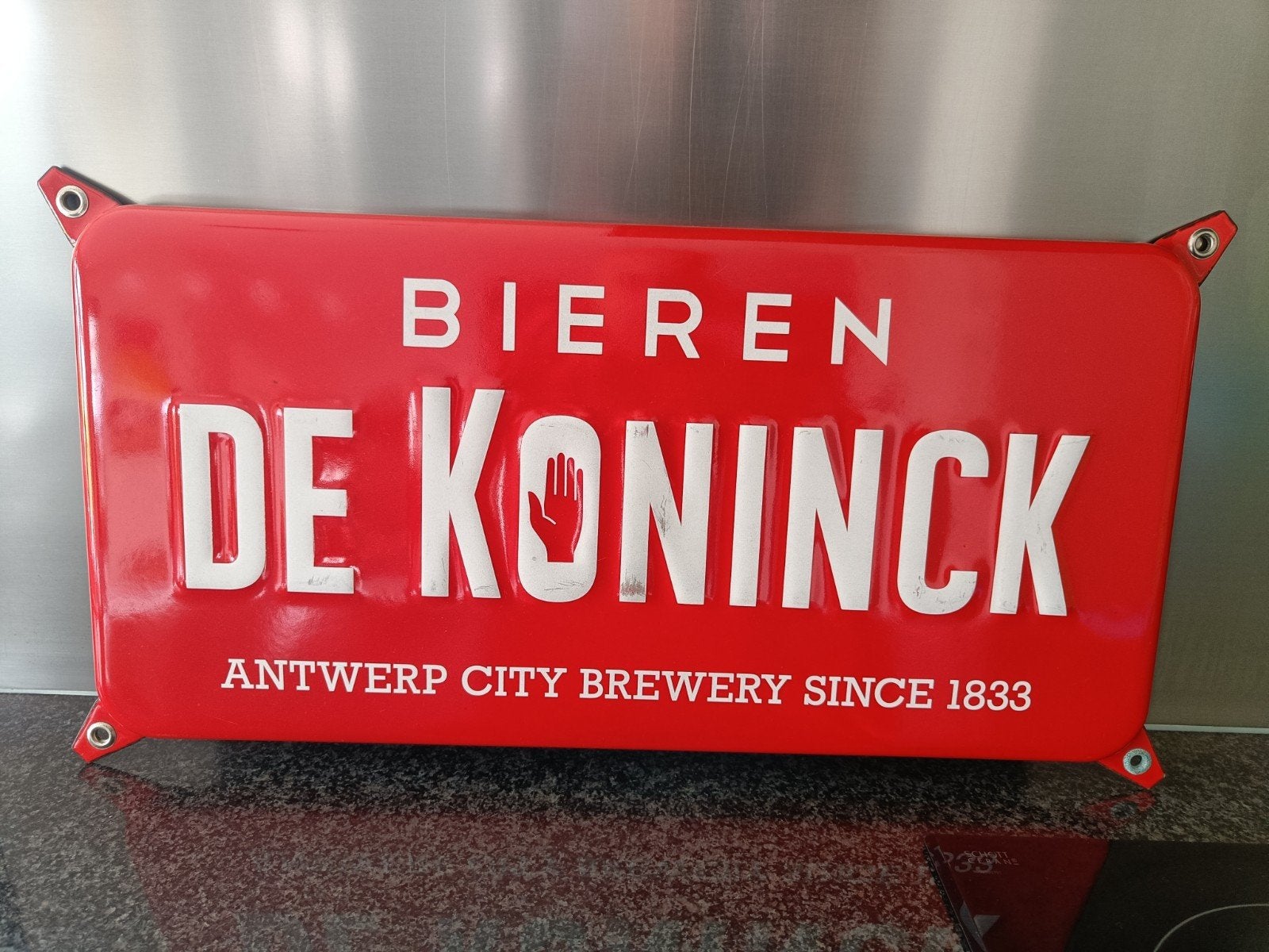 emaille bord De Koninck, Verzamelen, Biermerken, Ophalen