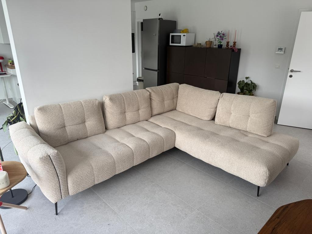 Beige stoffen zetel, Ophalen, Zo goed als nieuw