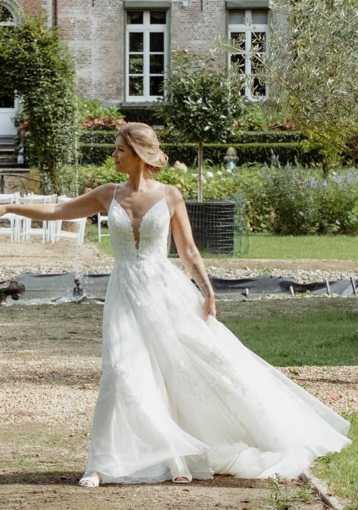 Trouwjurk maat 34-36 in perfecte staat, Kleding | Dames, Trouwjurk, Wit, Zo goed als nieuw, Ophalen