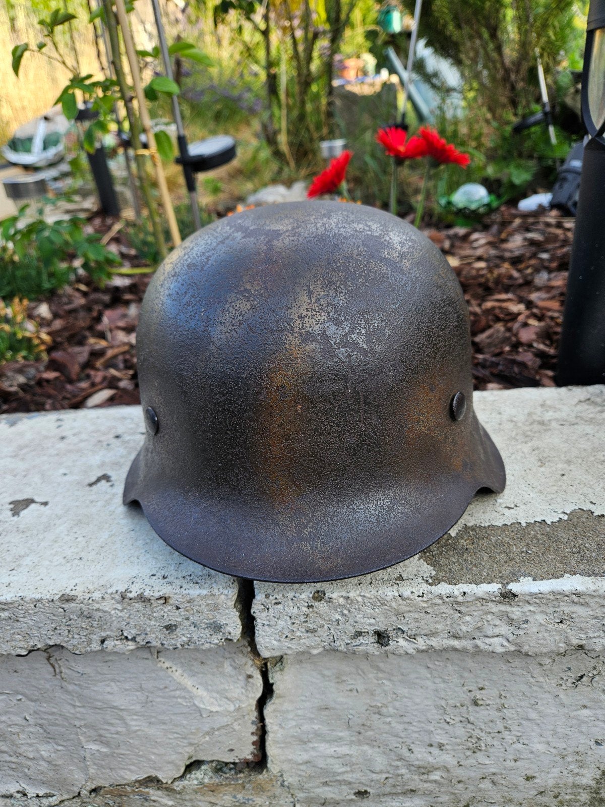 Casque allemand M42 d'origine – Camouflage 3 tons Normandie, Enlèvement ou Envoi, Armée de terre