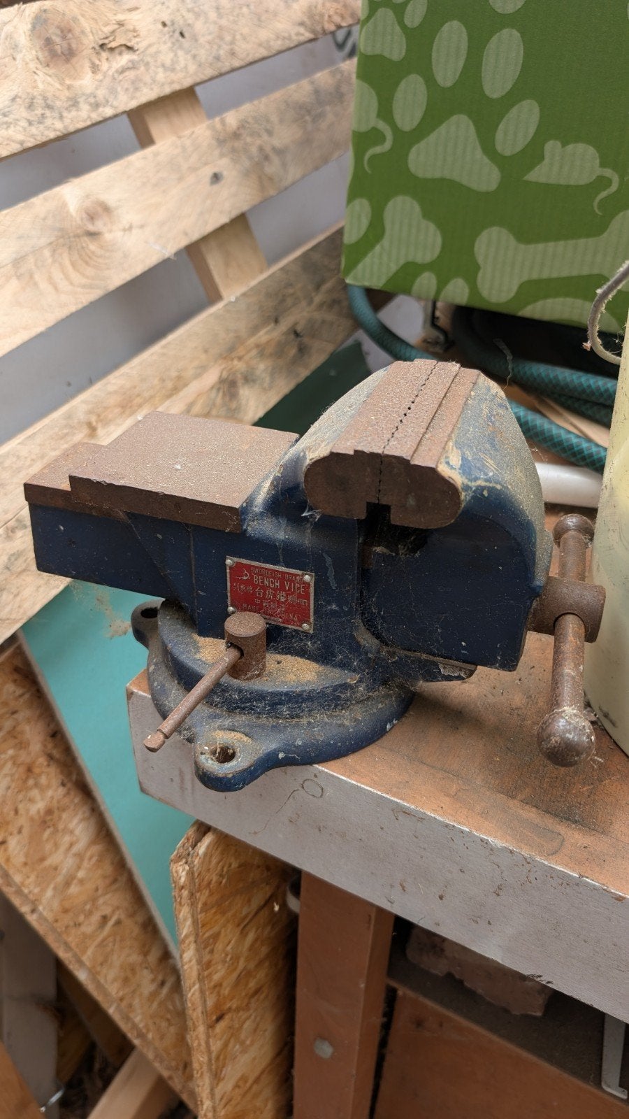 Bankschroef., Bricolage & Construction, Enlèvement, Utilisé, Moins de 70 cm, Étau