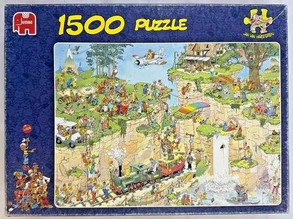 Jan van Haasteren Puzzel 1500 st. De Golfbaan Jumbo compleet, Verzenden, 500 t/m 1500 stukjes, Zo goed als nieuw, Legpuzzel