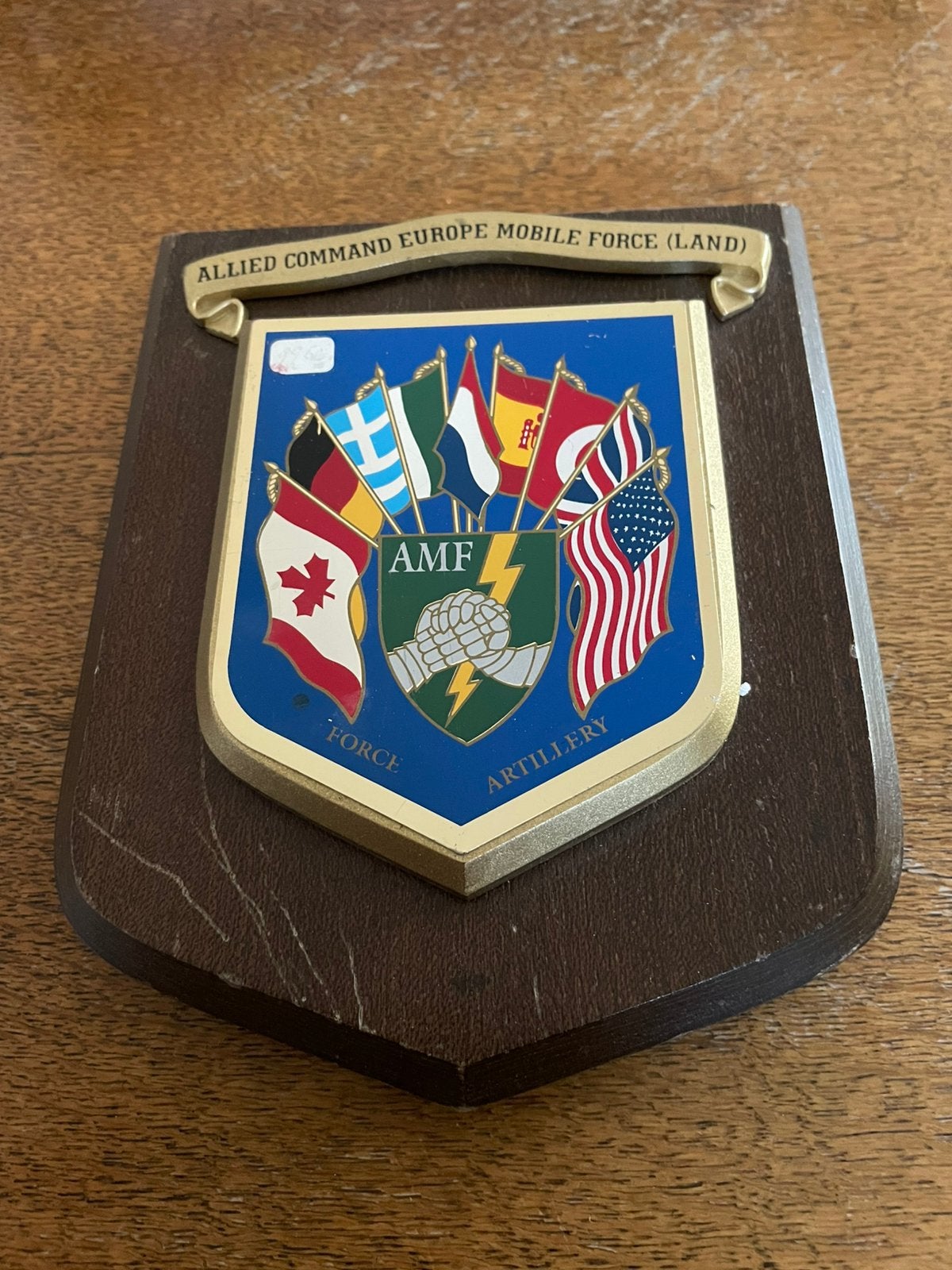 Muurschild AMF ( allied mobile force ), Collections, Objets militaires | Général, Enlèvement ou Envoi, Armée de terre