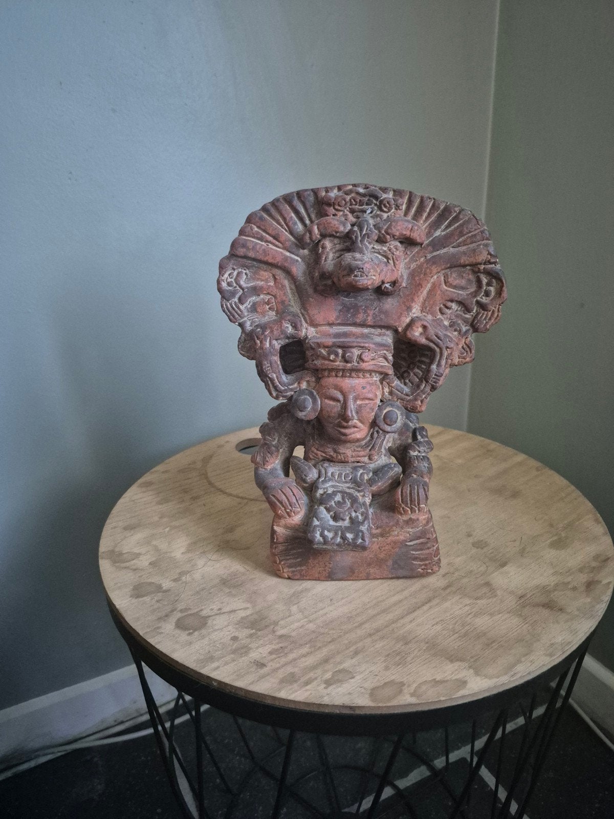 Belle statue vintage en terre cuite maya/zapotèque des année, Antiquités & Art, Enlèvement ou Envoi, Statue