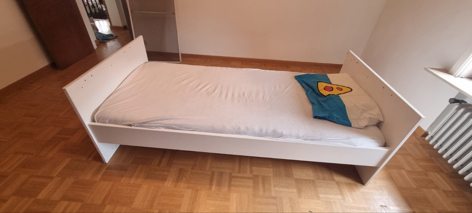 meegroeibed (babybed en 1persoonsbed), Ophalen, Gebruikt, Matras