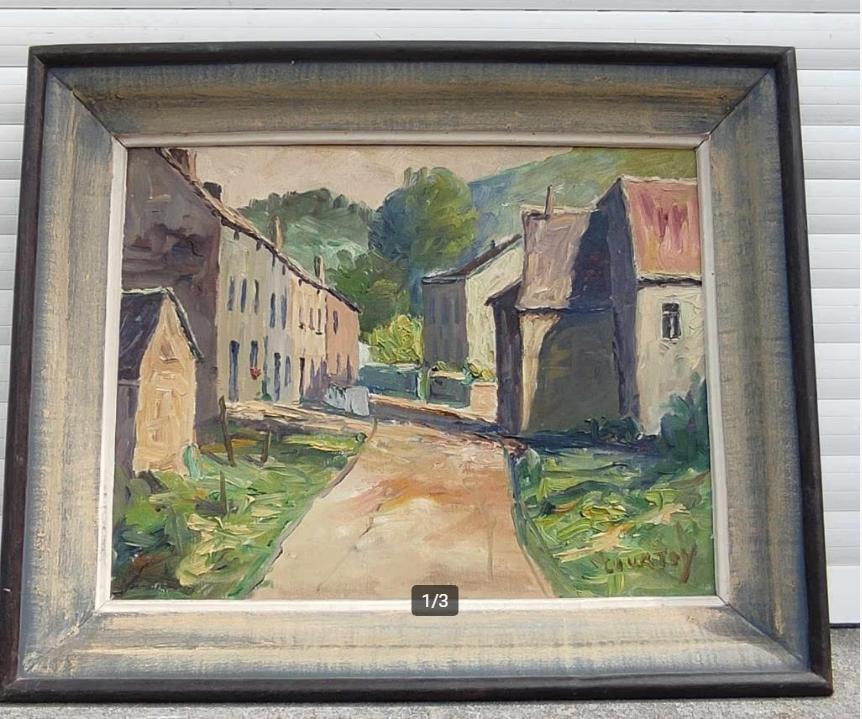 huile sur toile signe omer courtoy, Antiquités & Art, Enlèvement ou Envoi