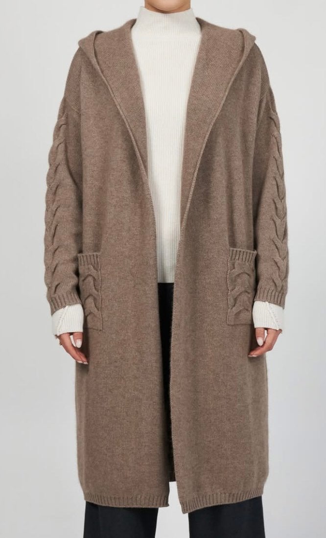 100% Mongolian cashmere cardigan, Ophalen of Verzenden, Nieuw, Maat 38/40 (M), Bruin