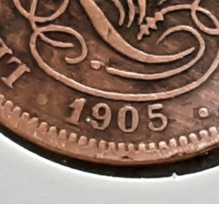 Belgique - 2 cents - 1905 NL. (Réf 014), Timbres & Monnaies, Enlèvement ou Envoi, Métal, Monnaie en vrac