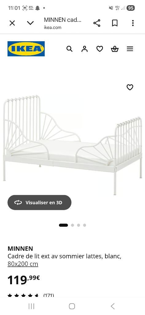 Lit blanc fille 80 cm sur 2m avec matelas évolutif, Matelas, 70 à 85 cm, Comme neuf, Enlèvement