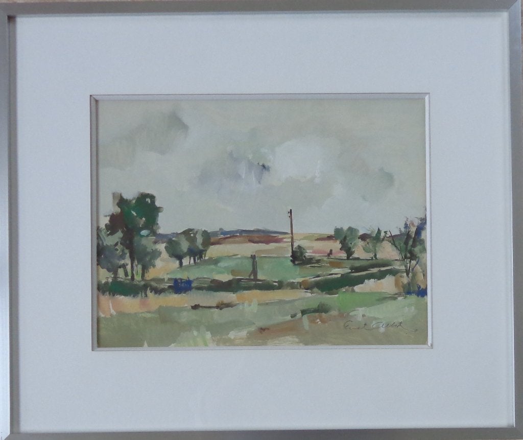 ERNEST ALBERT / BOMEN EN WEIDEN / ORIGINEEL / 47x56cm KADER, Antiek en Kunst, Landschap, Papier/karton, Ophalen of Verzenden, Olieverf