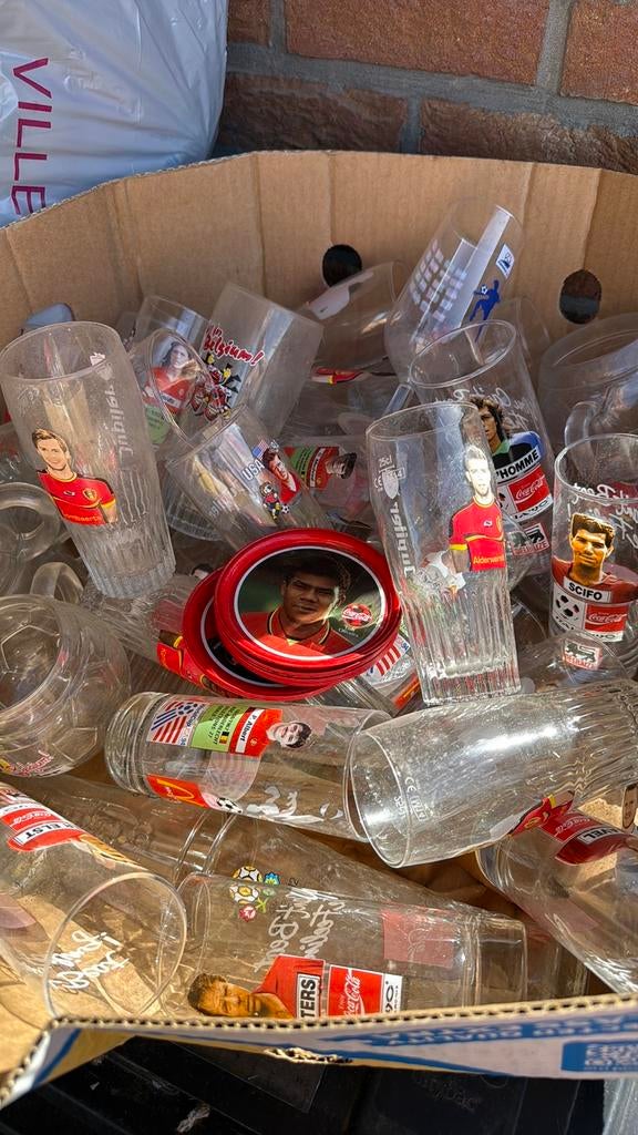 Gros lot de verres football – Diables Rouges, Coca-Cola…, Enlèvement, Comme neuf