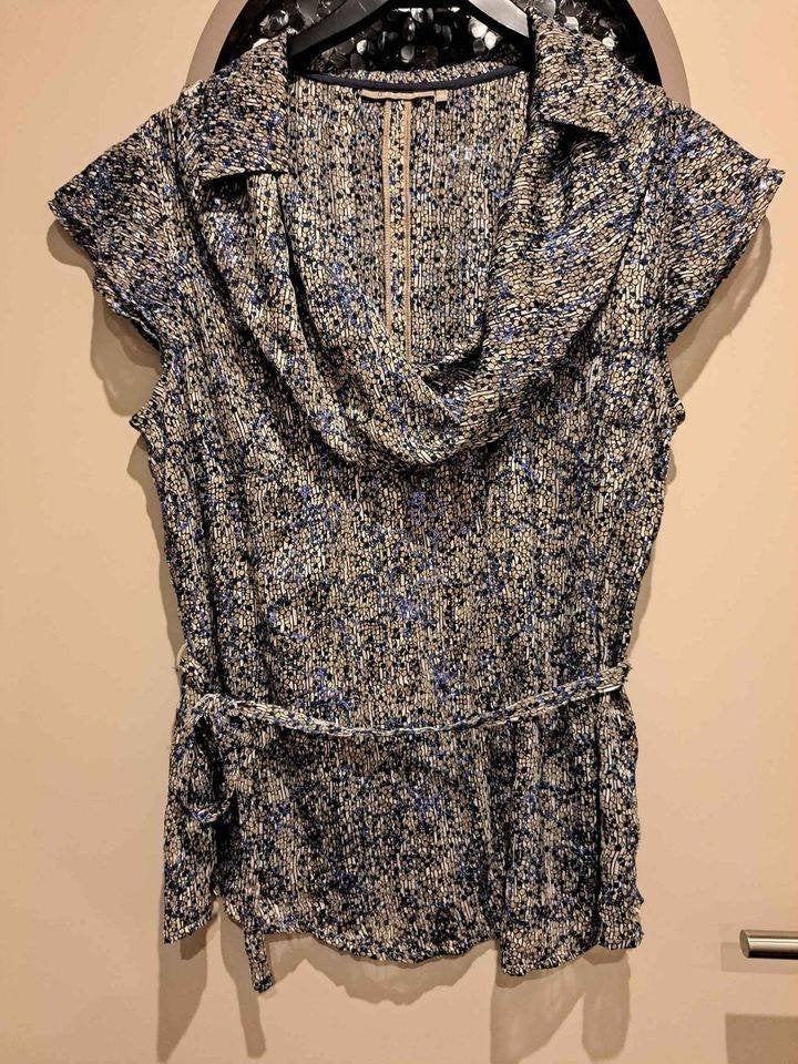 Xandres, blouse, licht doorschijnend, feestelijk, 46, Blauw, Maat 46/48 (XL) of groter, Ophalen of Verzenden, Zo goed als nieuw