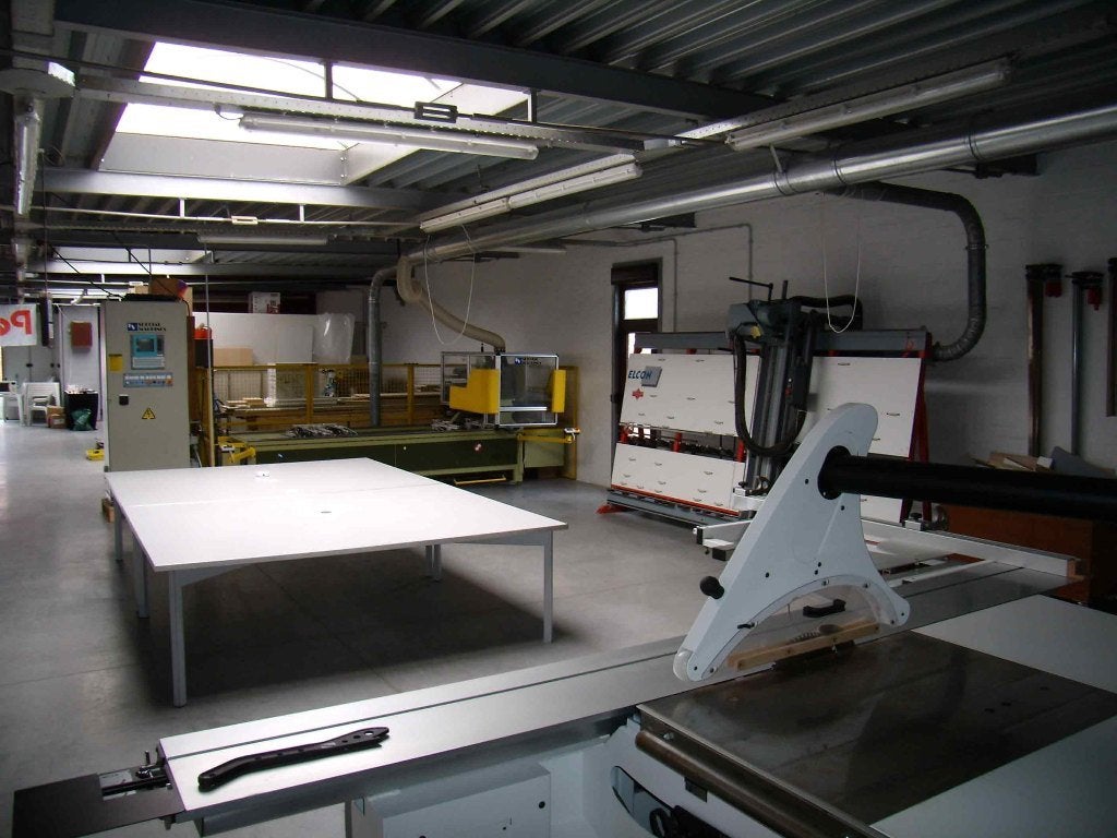 Tafel / werktafel / werkbank, Huis en Inrichting, Tafels | Eettafels, Ophalen, Gebruikt, 150 tot 200 cm, 200 cm of meer