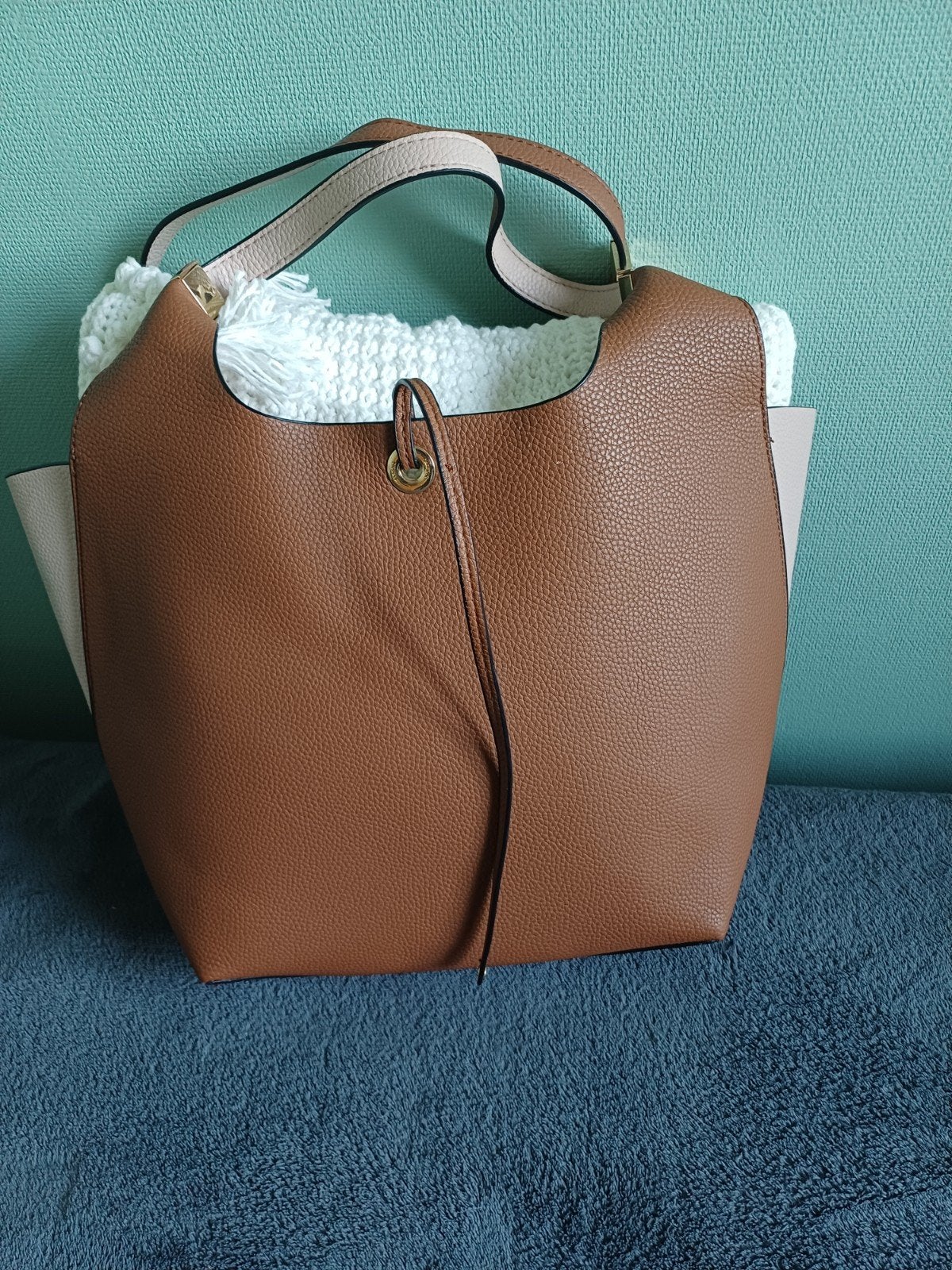 sac a main bicolore Parfois, Enlèvement, Utilisé, Beige, Sac à main