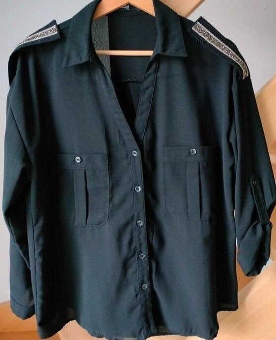 Modieuze blouse Unigirl Paris Medium, los model, Kleding | Dames, Maat 38/40 (M), Zwart, Ophalen of Verzenden, Zo goed als nieuw
