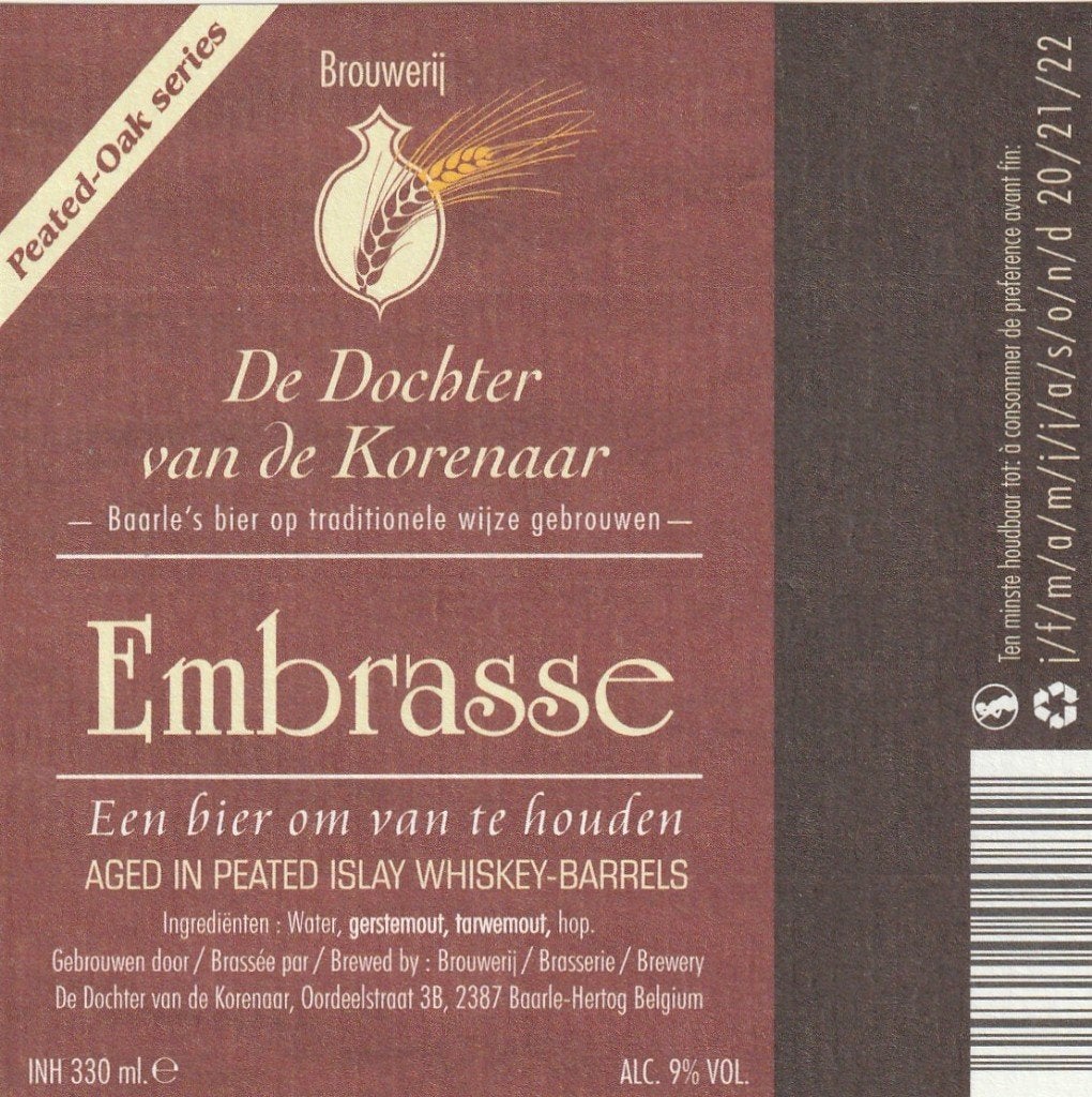 bieretiket De Dochter van de Korenaar : Embrasse, Verzenden, Zo goed als nieuw, Overige typen, Overige merken