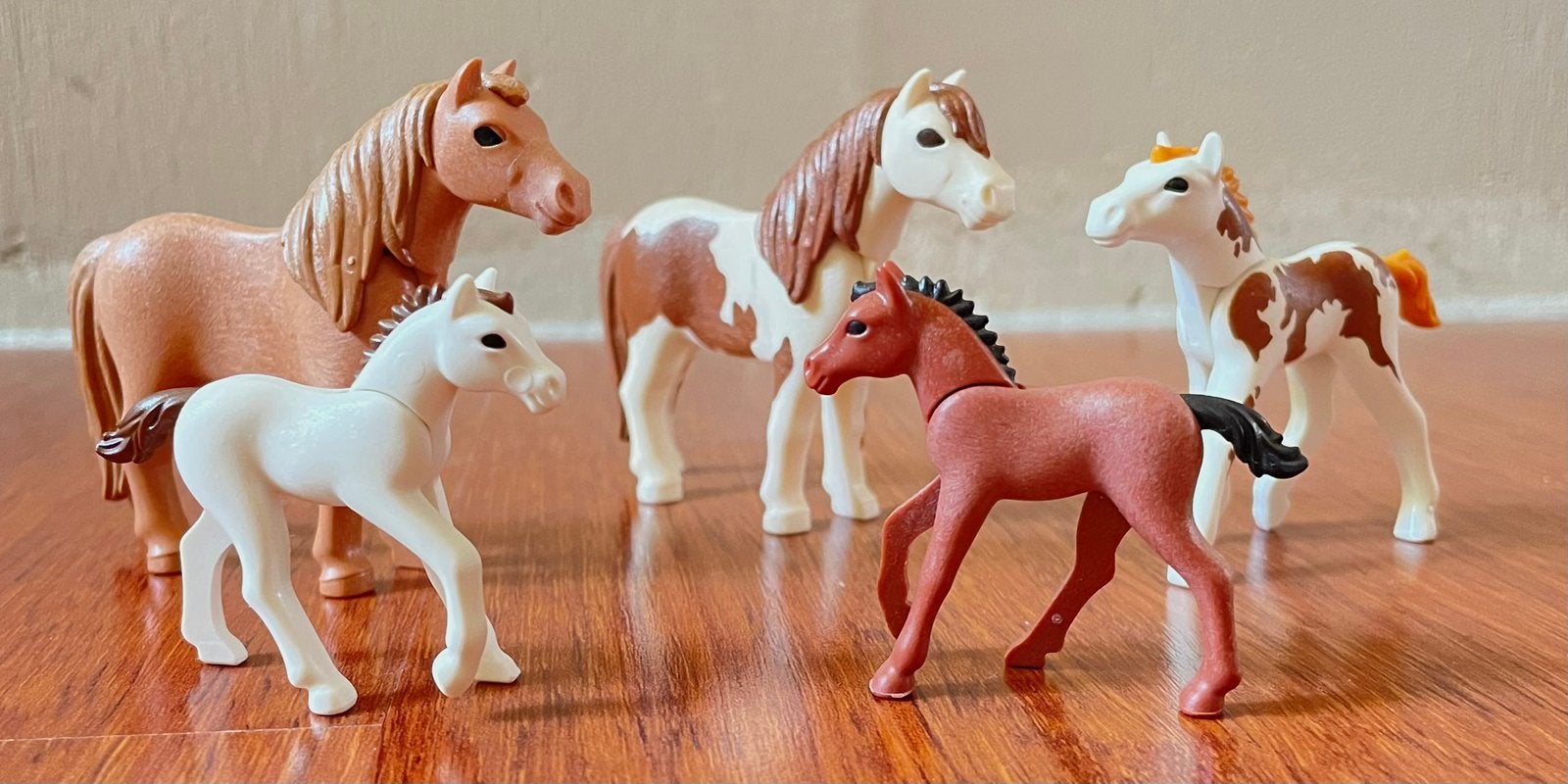 Playmobil set van 5 paarden, Ophalen of Verzenden, Gebruikt